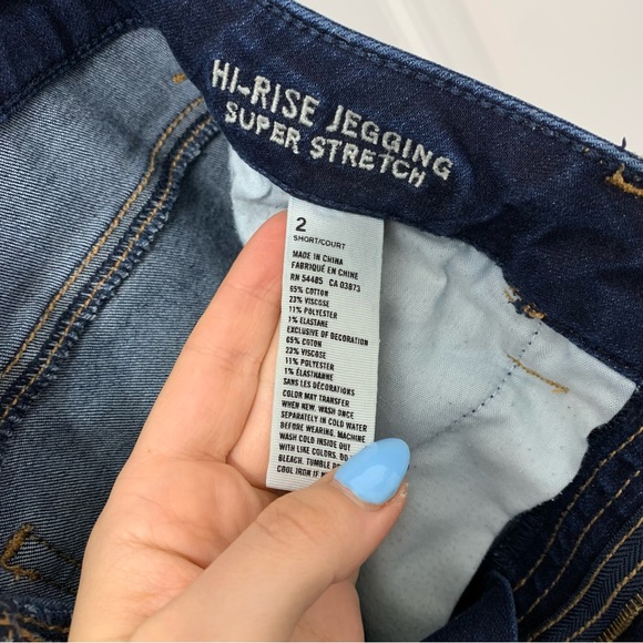 AMERICAN EAGLE High Rise Super Stretchy Skinny Jeans Jeggings Dark Wash - Picture 6 of 11